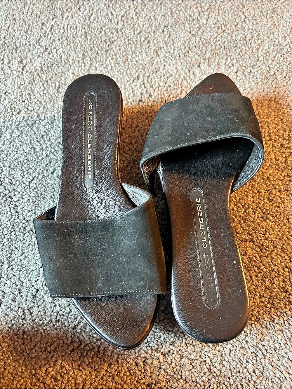 CALSERINE Women's Black Wedge Mules
